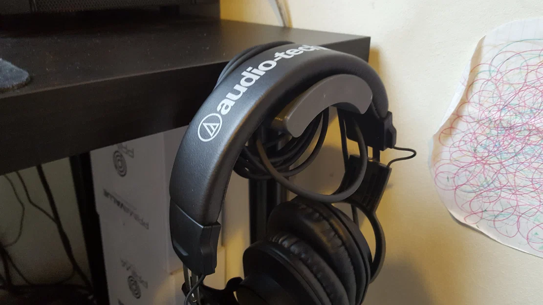 Giá treo tai nghe gắn dưới mặt bàn (Desk Mounted Headphone Holder) - Image 2