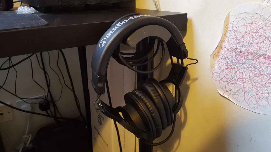 Giá treo tai nghe gắn dưới mặt bàn (Desk Mounted Headphone Holder) - Image 7