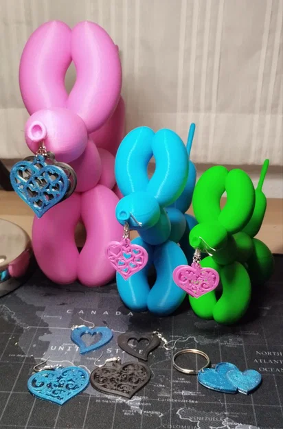 Bông tai trái tim (Heart Earrings / Pendientes de Corazon) - Image 2