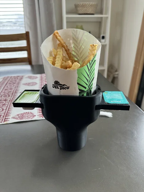 Giá đỡ khoai tây chiên cho cup holder ô tô (kèm khay sốt) - Image 4