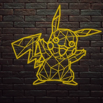 Mô hình Pikachu Low Poly trang trí tường độc đáo cho tín đồ 3D