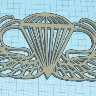 Mô hình treo tường Huy hiệu Dù Quân đội Hoa Kỳ (U.S. Army Airborne)