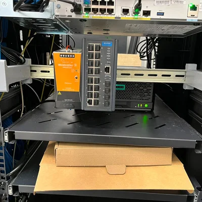 Bộ giá đỡ chuyển đổi Din Rail gắn tủ Rack 19 inch (In 3D)