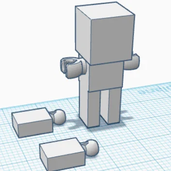 Mô hình nhân vật Minecraft in 3D với khớp tay linh hoạt