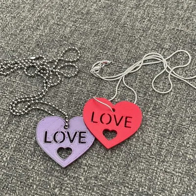 Mặt dây chuyền hình trái tim LOVE - Quà tặng 3D ý nghĩa cho Valentine