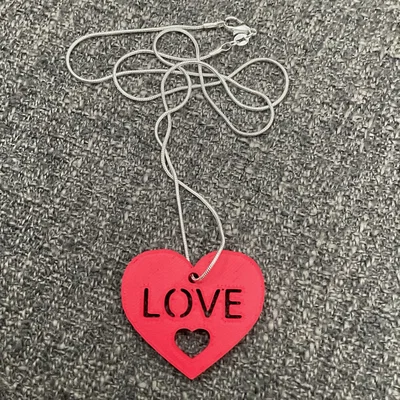Mặt dây chuyền hình trái tim LOVE - Quà tặng 3D ý nghĩa cho Valentine
