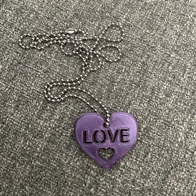 Mặt dây chuyền hình trái tim LOVE - Quà tặng 3D ý nghĩa cho Valentine