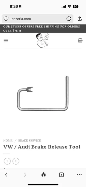 Công cụ in 3D tháo bàn đạp phanh VW/Audi (Tương đương T10006A) - Image 2