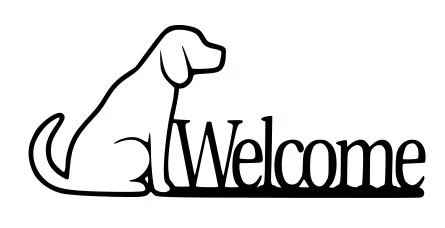 Mô hình trang trí tường hình chú chó Welcome độc đáo - Image 1