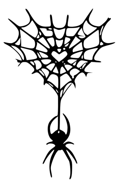 Mô hình trang trí Mạng nhện hình trái tim (Heart Spider Web) - STL - Image 1
