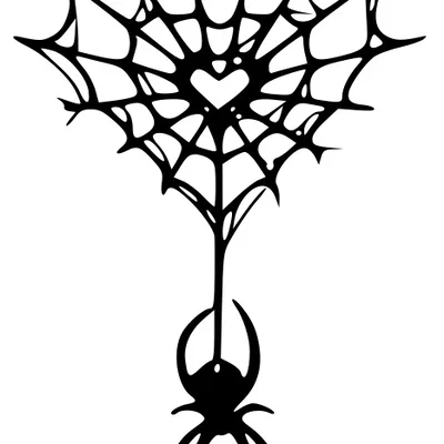 Mô hình trang trí Mạng nhện hình trái tim (Heart Spider Web) - STL