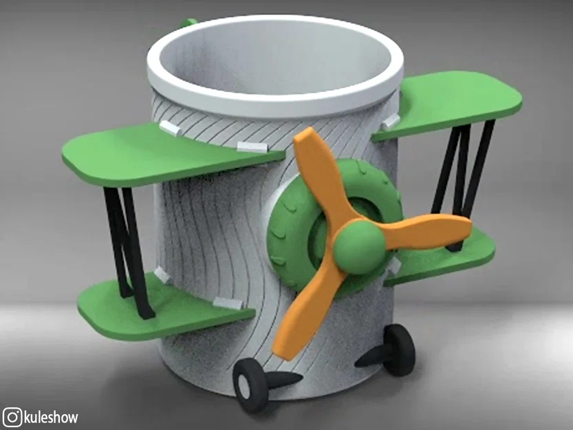 Cốc đựng bút hình máy bay độc đáo - Mô hình in 3D trang trí bàn học - Image 1