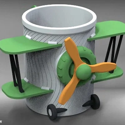 Cốc đựng bút hình máy bay độc đáo - Mô hình in 3D trang trí bàn học