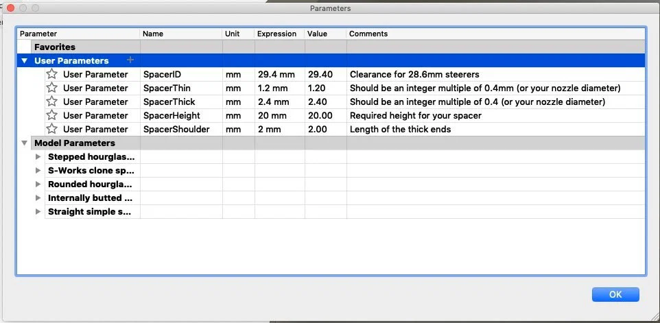 Vòng đệm (spacer) cổ phuộc xe đạp threadless dạng tham số (parametric) - Image 3