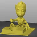 Mô hình Baby Groot giữ sạc Apple Watch in 3D cực đáng yêu - Thumbnail 3