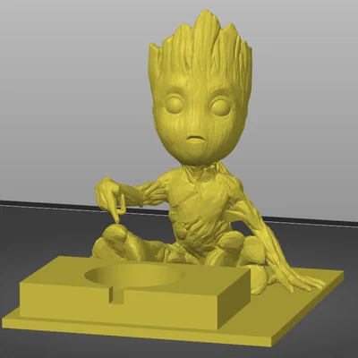 Mô hình Baby Groot giữ sạc Apple Watch in 3D cực đáng yêu