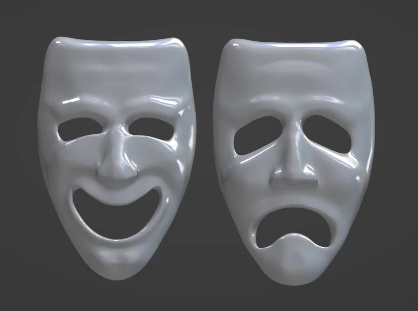 Mặt nạ Hài & Bi (Comedy & Tragedy Masks) - Image 1