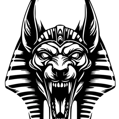 Tác phẩm nghệ thuật đầu Anubis giận dữ