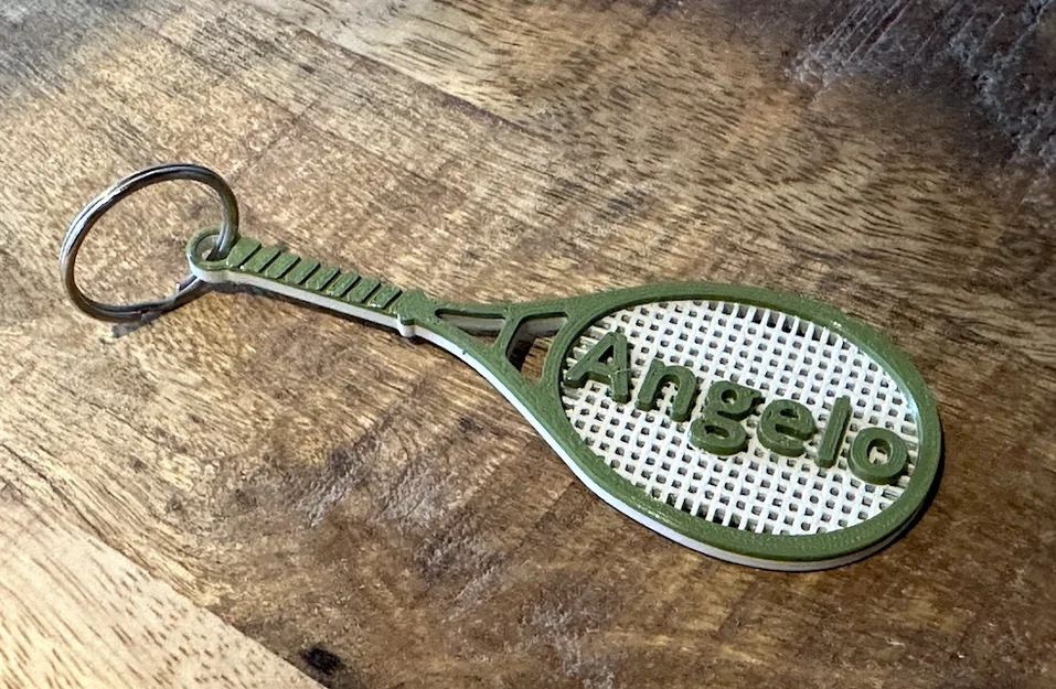 Móc khóa vợt tennis khắc tên theo yêu cầu - Image 1