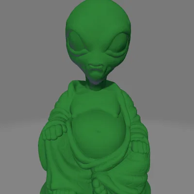 Mô hình Alien Buddah độc đáo trang trí bàn làm việc cực chất