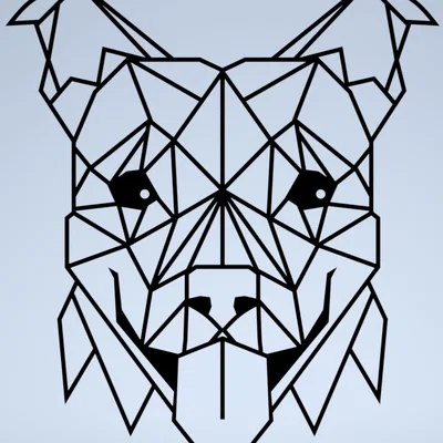 Mô hình treo tường Staffordshire Bull Terrier in 3D phong cách hình học