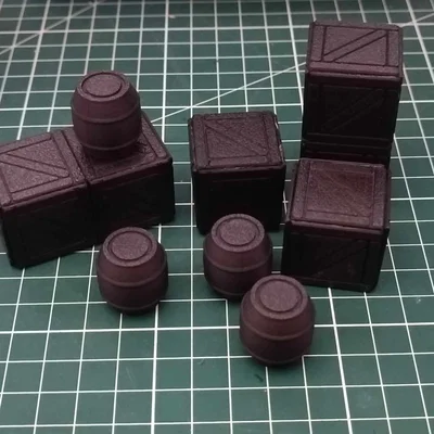 Mô hình thùng gỗ TTRPG - Phụ kiện trang trí bàn chơi game