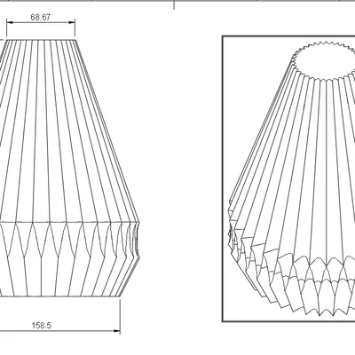 Chao đèn treo 3D (Lamp Shade #1) phong cách xếp ly thanh lịch