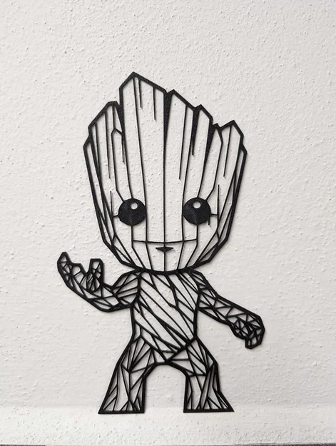 Tranh treo tường 3D Baby Groot thiết kế Low Poly dễ in - Image 1