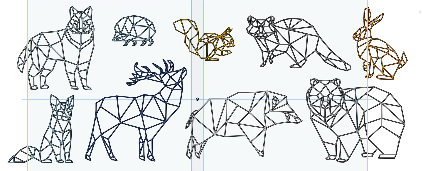 Bộ sưu tập tranh treo tường 2D động vật phong cách Low Poly in 3D - Image 1