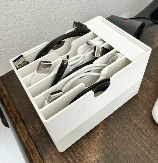 Khay Đựng Cáp Sạc Gridfinity Gọn Gàng - Không Cần Nam Châm - Image 1
