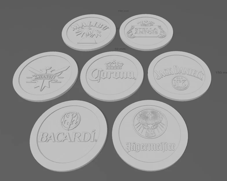 Bộ lót ly thương hiệu đồ uống có cồn (Alcoholic Brands Coasters) - Image 1