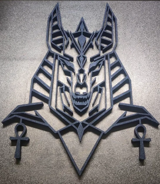 Tranh treo tường 3D thần Anubis Ai Cập phong cách hình học - Image 1