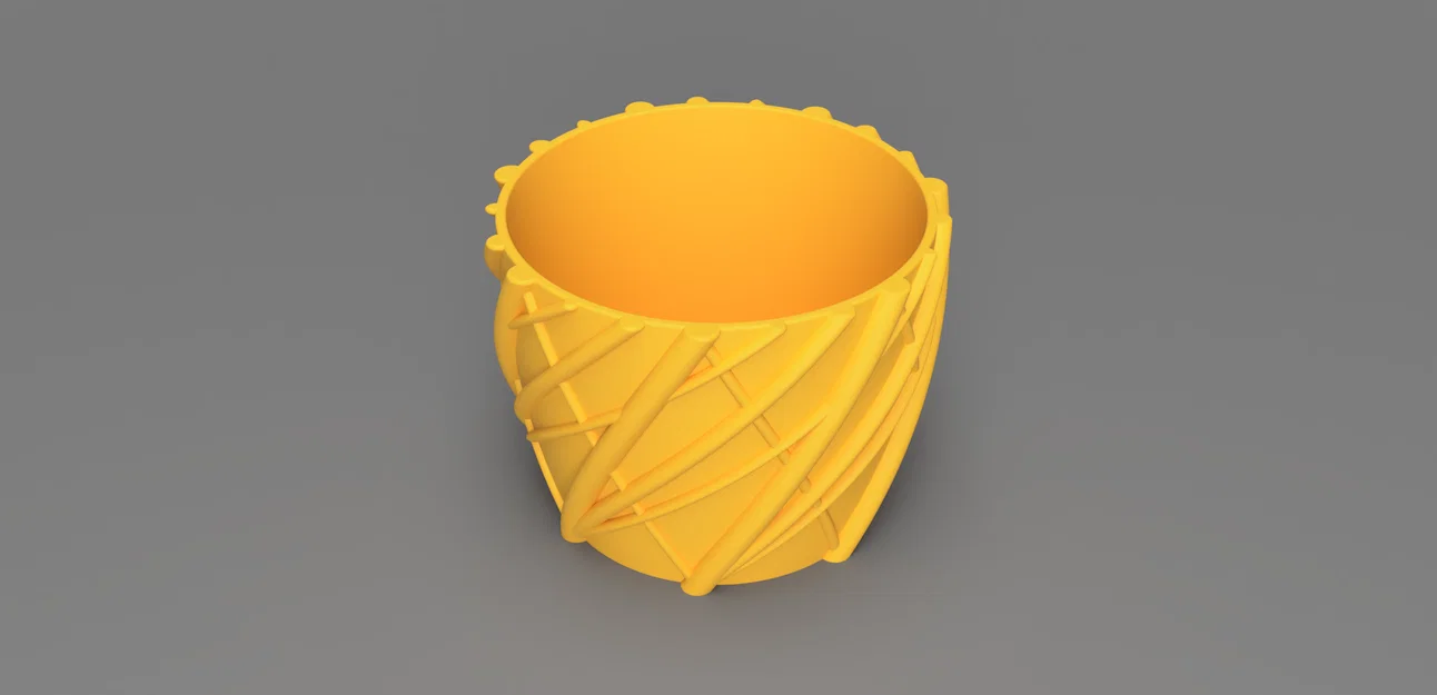 Planter 01 - Chậu cây đơn giản có nhánh/cỏ trang trí - Image 3