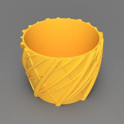 Planter 01 - Chậu cây đơn giản có nhánh/cỏ trang trí