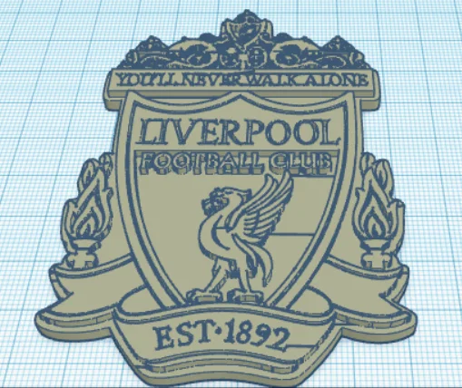 Mô hình khiên logo Liverpool FC (Liverpool Shield) in 3D đẹp mắt - Image 1