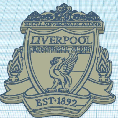 Mô hình khiên logo Liverpool FC (Liverpool Shield) in 3D đẹp mắt