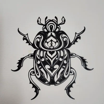 Mẫu in 3D tranh treo tường hình bọ cánh cứng (Beetle) trang trí