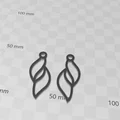 Bông tai hình lá thanh lịch in 3D - Phụ kiện độc đáo - Thumbnail 1