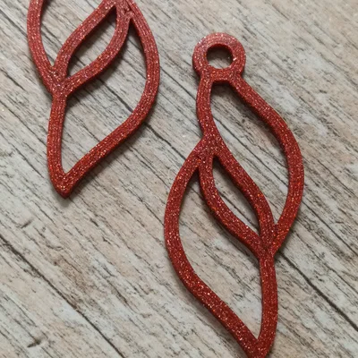 Bông tai hình lá thanh lịch in 3D - Phụ kiện độc đáo