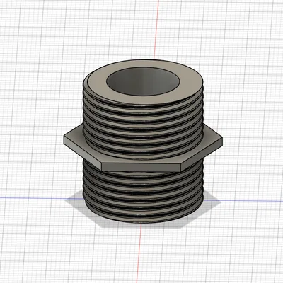 Đầu nối ren ngoài 3/4 inch cho ống nước sân vườn (3D Model)