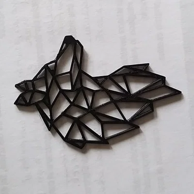 Mô hình đầu sói trang trí nghệ thuật phong cách Low-Poly (Wolf Head)