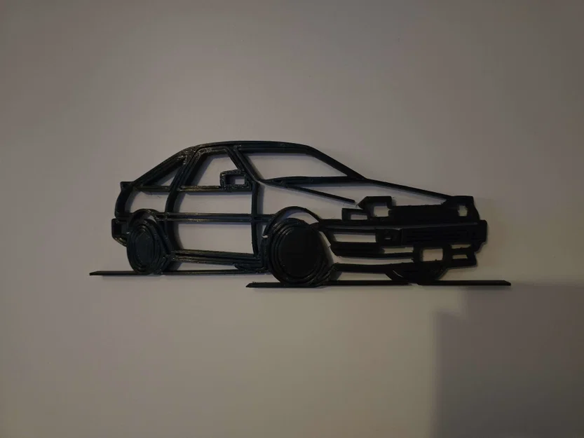 Toyota Corolla AE86 Wallart – Tranh treo tường wireframe in 3D - Image 1