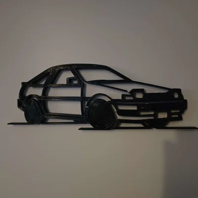 Toyota Corolla AE86 Wallart – Tranh treo tường wireframe in 3D