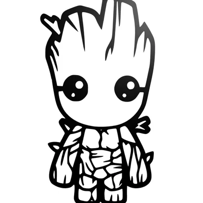 Mô hình trang trí treo tường Baby Groot - Dễ in cho mọi máy 3D