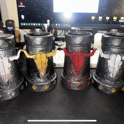 Giá đỡ lon bia Wacken Bierdosen Krug phong cách Viking ấn tượng