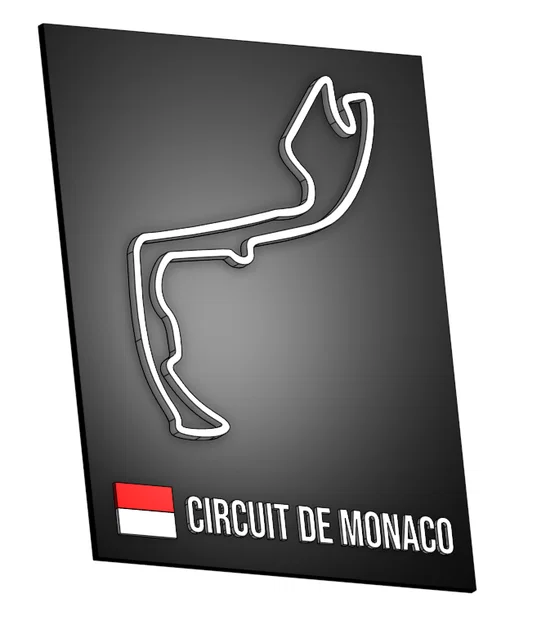 Poster 3D bản đồ đường đua F1 Monaco (Monaco F1 track map 3D poster) - Image 1
