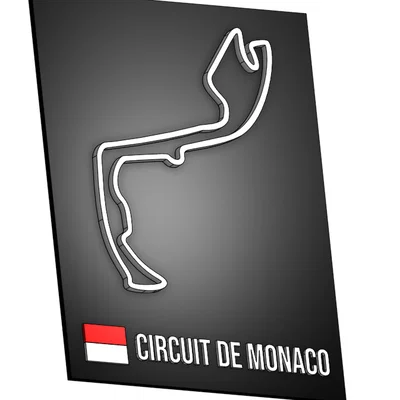 Poster 3D bản đồ đường đua F1 Monaco (Monaco F1 track map 3D poster)