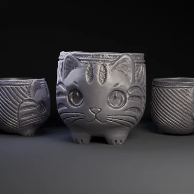 Kitty Cup - Mô hình cốc hình mèo 3D đáng yêu để bàn