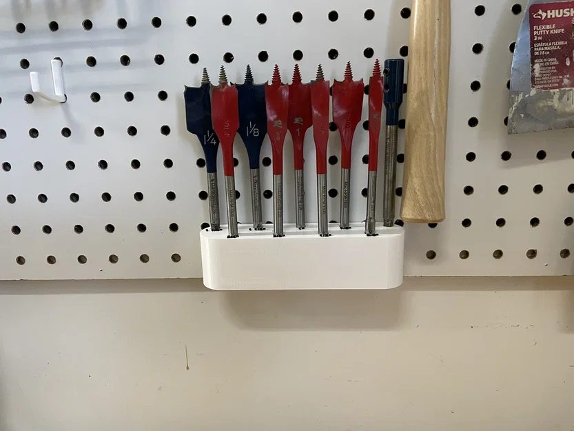 Giá treo mũi khoan gỗ (Spade Bit) gắn Pegboard tiện lợi - Image 1