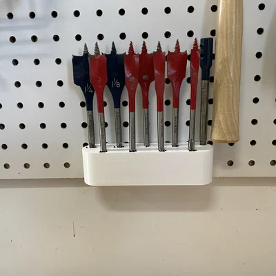 Giá treo mũi khoan gỗ (Spade Bit) gắn Pegboard tiện lợi